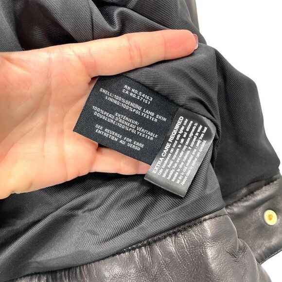 NEW Cole‎ Haan Racer Jacket with Quilted Panels Sz L black - Picture 11 of 11